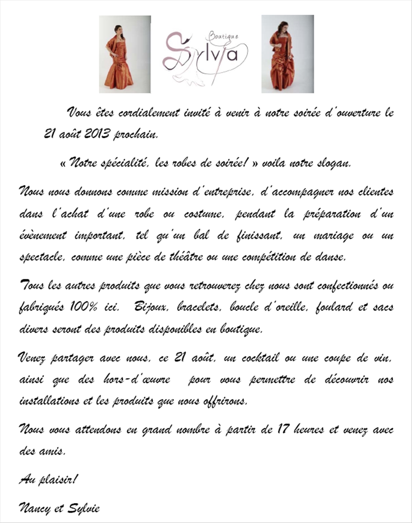 Boutique robes et accessoires pour femmes Princeville MRC de L'Érable