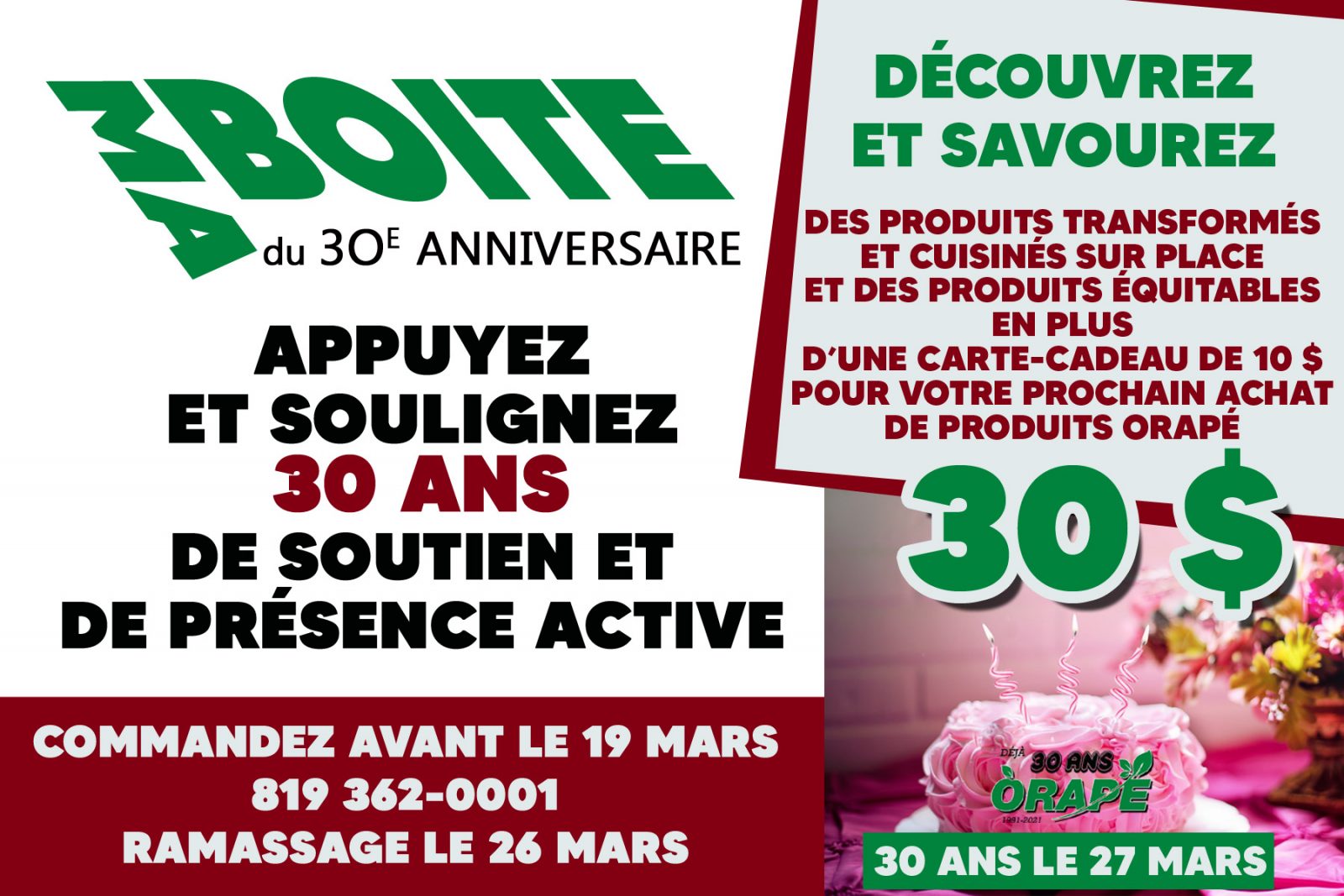 ORAPÉ - 30 ans