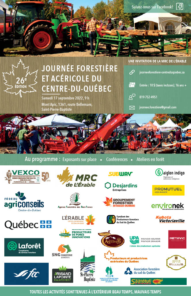 Journée forestière et acéricole du Centre-du-Québec