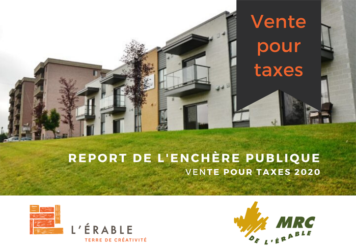 Vente pour taxes MRC de L'Érable