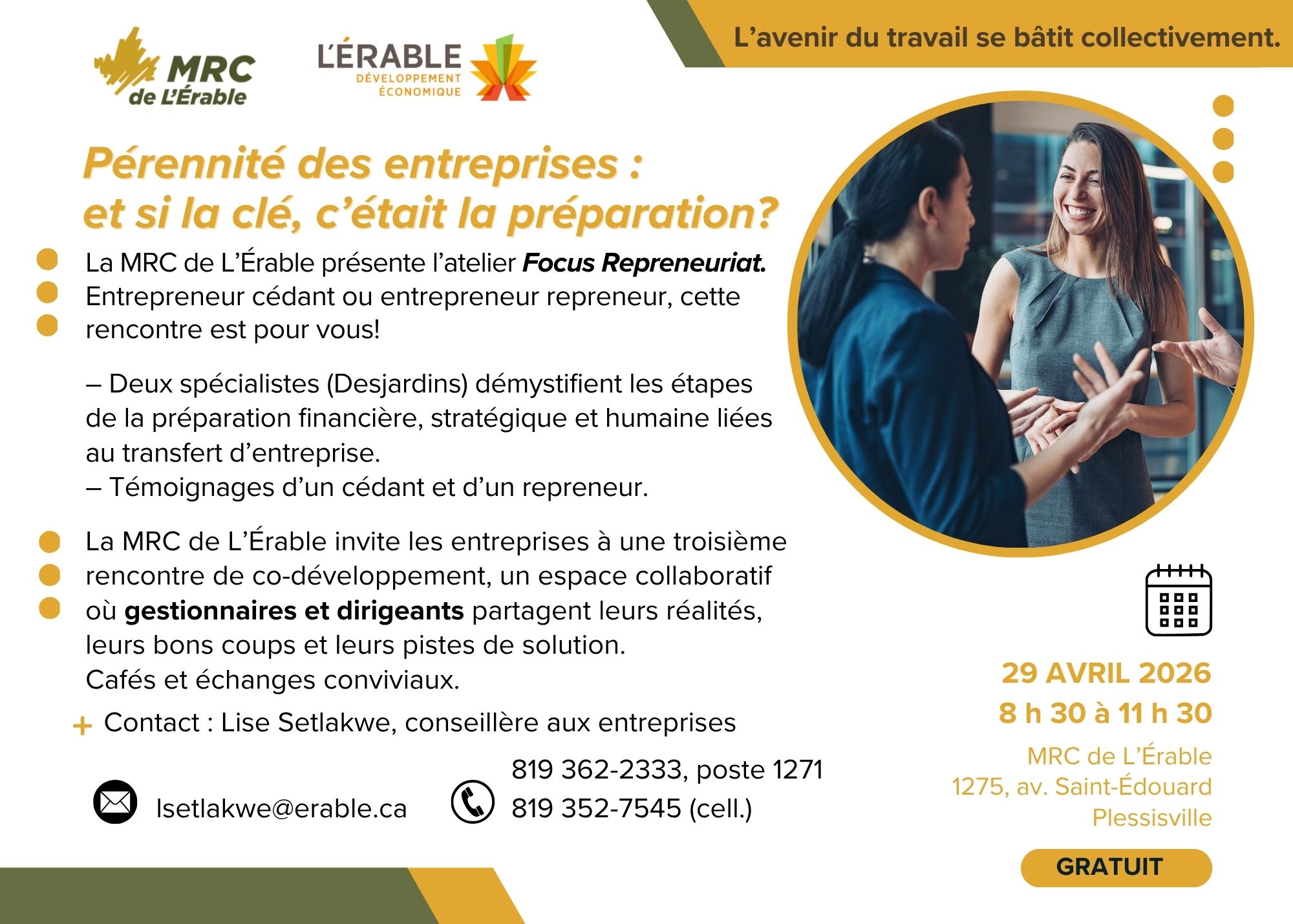 Atelier de co-développement Focus Repreneuriat