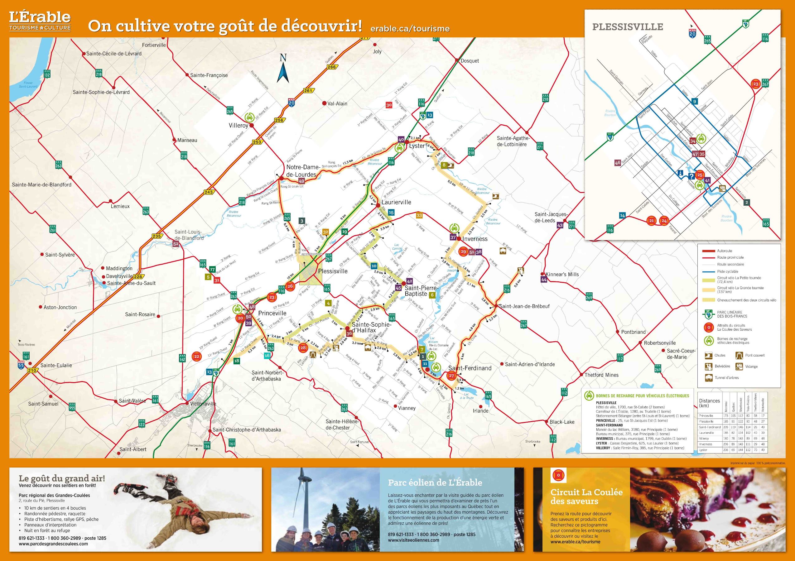 Carte touristique et culturelle 2019 de L'Érable