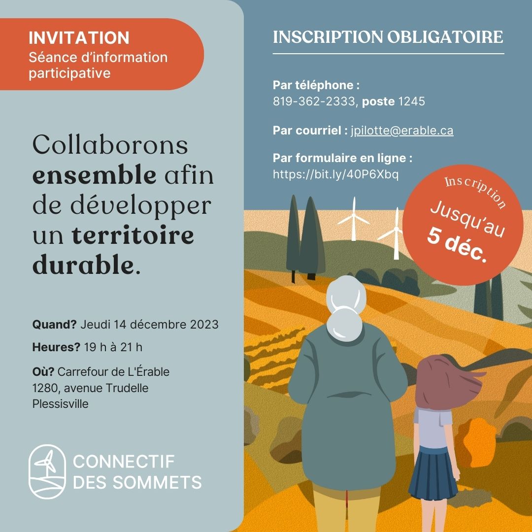 Séance d'information participative - Connectif des sommes - développement éolien dans L'Érable