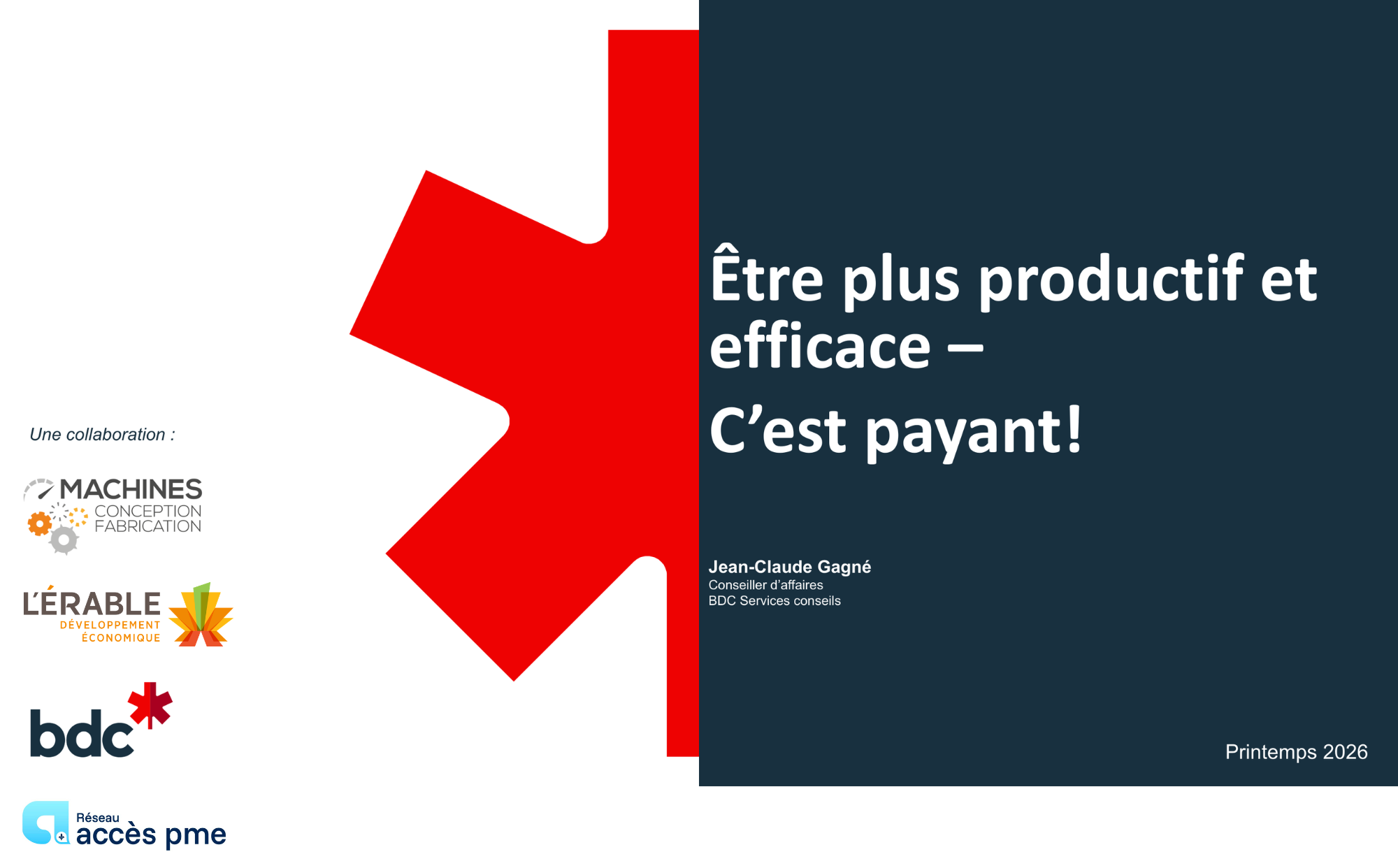 Maillage créneau machines, 8 avril 2026, MRC de L'Érable