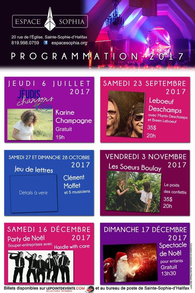 Espace Sophia programmation 2017