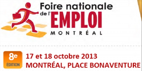 Invitation aux entreprises : Foire nationale de l’emploi et Salon de la régionalisation les 17 et 18 octobre Logo Foire de l'emploi et salon régionalisation Montréal